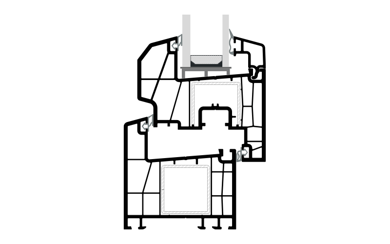 ASAŞ Elegans 70 PVC Window & Door System — Cross-Section Detail