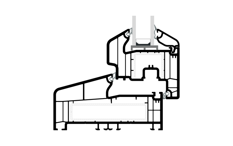 ASAŞ Maxi Empire 120 Système PVC Fenêtres et Portes — Détail de Coupe