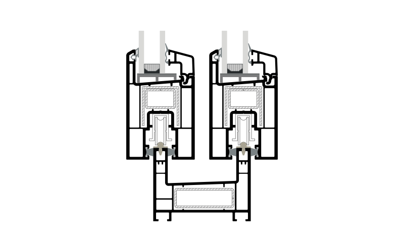 ASAŞ Sliding System 7400 — Cross-Section Detail